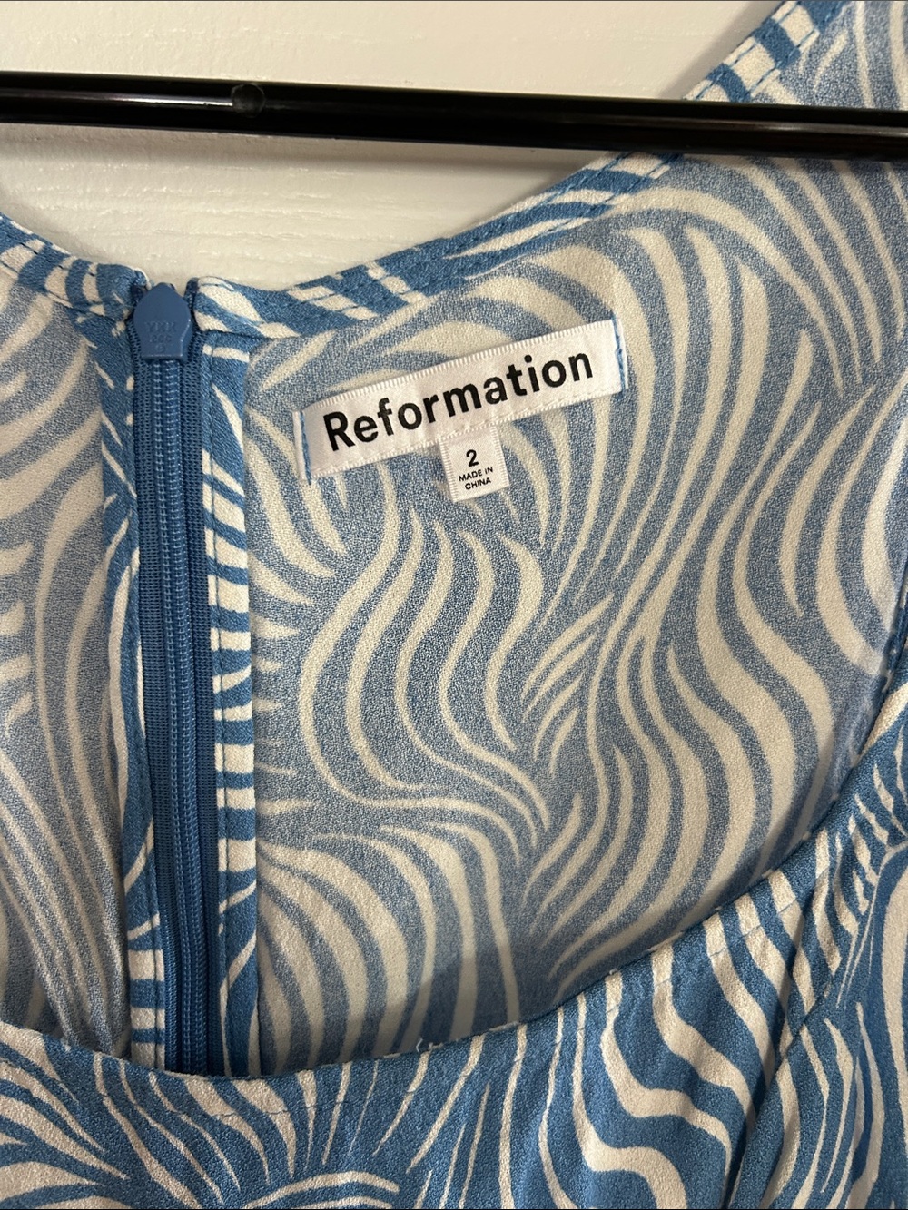 Reformation Blue & White Swirl Print Dress - Picture 2 of 5